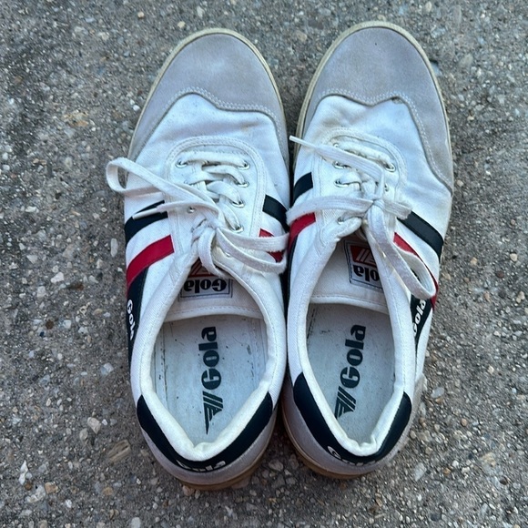 Gola Badminton Mens Off White Green Casual Sneakers main image 8